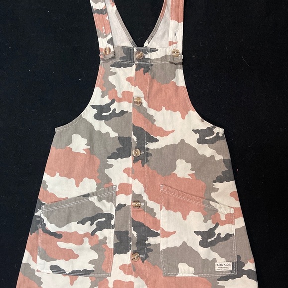 Zara Girl Camo Pink Overall Dress Size 10/140 Cm - Picture 5 of 10